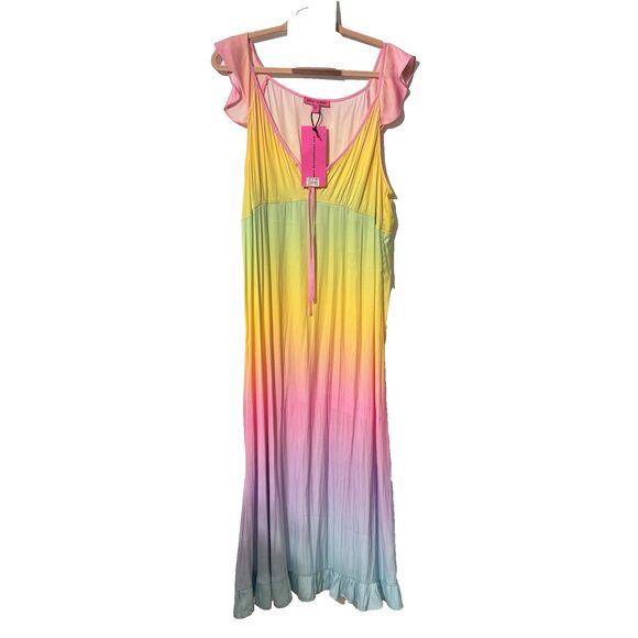 NWT BETSEY JOHNSON Rainbow Sunrise Ombré Dress XLarge Party Wedding Anniversary - Picture 2 of 10